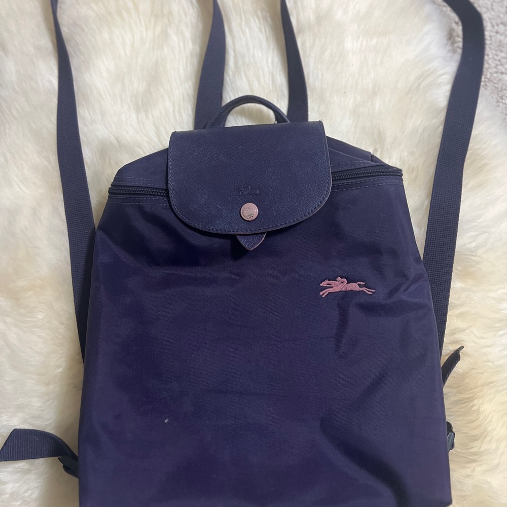 Longchamp Nylon purple Backpack with inner organizer